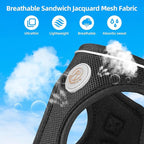 Soft Mesh Dog Harness and Leash Set, No Pull Puppy Harness and Leash Set, Reflective Step in Harness for Small Medium Dogs, Easy Walk Escape Proof Vest Harnesses (Black, S)