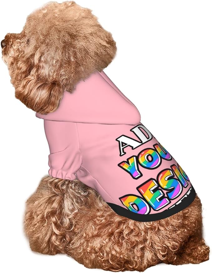 Personalized Dog Hooded Sweatshirt, Custom Pet Pullover Hoodie Design Your Own Text Image for Small Dogs Puppy Cat Kitten Clothes Dog Shirt Customizable, Customized Gifts, Light Pink, S,