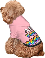 Personalized Dog Hooded Sweatshirt, Custom Pet Pullover Hoodie Design Your Own Text Image for Small Dogs Puppy Cat Kitten Clothes Dog Shirt Customizable, Customized Gifts, Light Pink, S,