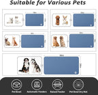 Dog Food Mat - Absorbent Cat Mat for Food and Water, No Stains Pet Feeding Bowl Mat, Easy to Clean Pet Placemats, Quick Dry Dog Water Dispenser Mat for Messy Drinkers | Paw Blue 24"x36"