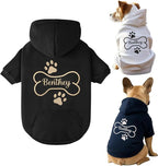Personalized Name Dog Hoodie, Embroidered Hoodies Pets Name, Custom Pet Memorial, Bright Puppy Sweatshirt, Customized Pet Clothes Warm Winter Outfit for Dogs, Gift for Dog Lovers Style 3