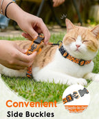 Halypet 2-Pack Cat Harness and Leash Set, Escape Proof 3-in-1 Adjustable Harness for Cats, Soft Lightweight, Easy On & Control for Walking, Travel & Outdoor Use, Medium (Navy & Orange)