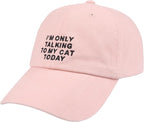 Cat Mom & Dad Hats for Proud Cat Parents | for Men & Women | Embroidered Text - Adjustable Fit - 100% Cotton