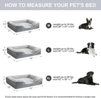 Orthopedic Dog Beds for Large Dogs,Waterproof Dog Bed, Egg Crate Foam Bed for Large Dogs, Big Pet Bed with Washable Removable Waterproof Pillow Cover and Anti-Slip Bottom, Grey