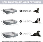 Orthopedic Dog Beds for Large Dogs,Waterproof Dog Bed, Egg Crate Foam Bed for Large Dogs, Big Pet Bed with Washable Removable Waterproof Pillow Cover and Anti-Slip Bottom, Grey