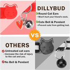 Cat Collar Breakaway with Bells, Soft Pure Cotton Bowtie Collar for Girl Boy Cats, 2 Pack Cute Personalized Small Kitten Collars with Bow for Weddings Parties, Red and Black, 8-12 Inch