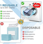 OUTCREATOR® Washable Bed Pads 34" x 54" (Pack of 2) for Incontinence Mattress Protector, Reusable Underpads for Elderly, Adults, Kids, Pets with Anti-Slip Bottom (Light Blue Plaid)