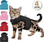 MoNiBloom Soft Cat Harness for Walking Escape Proof and Travel, Kitten Adjustable Breathable Vest Harness - Black, S