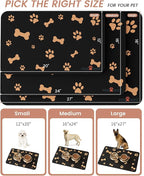 Cat Dog Food Mat, Rapid Water Absorption Dog Mat for Food and Water,100% Waterproof Cat Dog Bowl Mat,16"x24"-Black