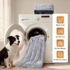 Luciphia Large Waterproof Dog Blanket for Pet Washable Liquid Proof Bed Intimacy Protection Shaggy Plush Calming Long Faux Fur Couch Cover Calming Cat Throw Blankets, Mist Grey, 50" x 60"