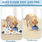 Boho Style Dog Food Mat–Christmas Stocking Absorbent Quick Dry Feeding Placemat for Food and Water Bowls, Non Slip Rubber Backing, Waterproof Pet Supplies for Mess-Free Eating 12"x20"