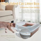 Low Entry Kitten Litter Box,Collapsible Cat Litter Box, Open Small Cat LitterBox with High Side Shallow Kitten Litter Pan Anti-Splashing Waterproof with Falling Sand Pedal