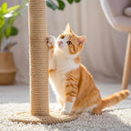 PowerKing Natural Sisal Replacement Scratching Post, 4 Pieces M8 Cat Scratch Post Refill Pole Parts for Refurbishment, White, Include Screws (Nature-15.7''+15.7''+7.87''+7.87'')