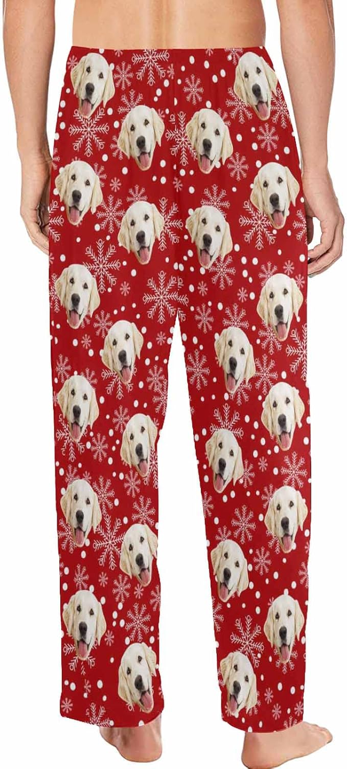 MyPupSocks Custom Pet Face Pajamas Pants Photo Pajama Bottoms for Men S-XXL