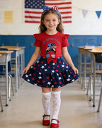 Akyzic Little Girl Skirt Outfit Two Piece Spring Summer Outfit Butterfly Dress Cat Print Skirt Toddler Girl Outfit Set