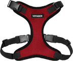 Voyager Step-in Pet Harness - All Weather Mesh, Adjustable Step in Harness for Cats and Dogs by Best Pet Supplies - Red/Black Trim, S