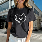 Cat Shirts for Women Cat Mom Tshirts Pet Lover Shirt Cats Paw Print Tee Tops