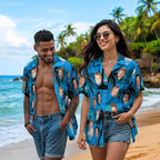 Custom Hawaiian Shirt with Face for Men, Unisex Tropical Beach Shirts Personalized Casual Funny Hawaii Button Down Shirts