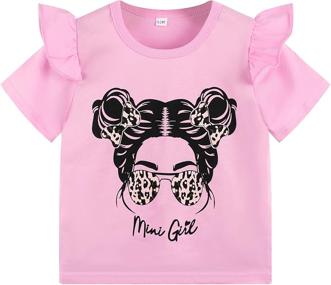 Akyzic Little Girl Skirt Outfit Two Piece Spring Summer Outfit Butterfly Dress Cat Print Skirt Toddler Girl Outfit Set