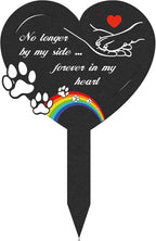 Dog Memorial Grave Stakes - Metal Pets Lover Cemetery Markers Decorations for Humans Heart Plaques Decor for Outdoor Garden Black Bridge Rainbow Personalized Sympathy Yard Remembrance Gifts