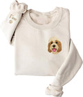 GODMERCH Customized Pet Embroidered Sweatshirt, Custom Dog Face Embroidered Sweatshirt, Dog Mom Sweater