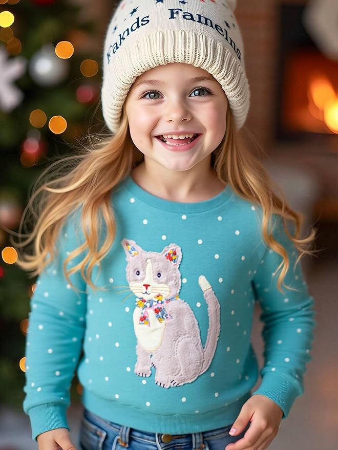 RETSUGO Toddler Baby Girls Sweatshirts Casual Pullover Crewneck Winter Long Sleeve Tops Shirts Clothes 3T-8T