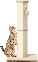 Cat Scratching Post, 32 Inch Tall Scratching Post for Indoor with 5 Inch Diameter Posts and Ball Cat Scratcher for Medium and Large Cats