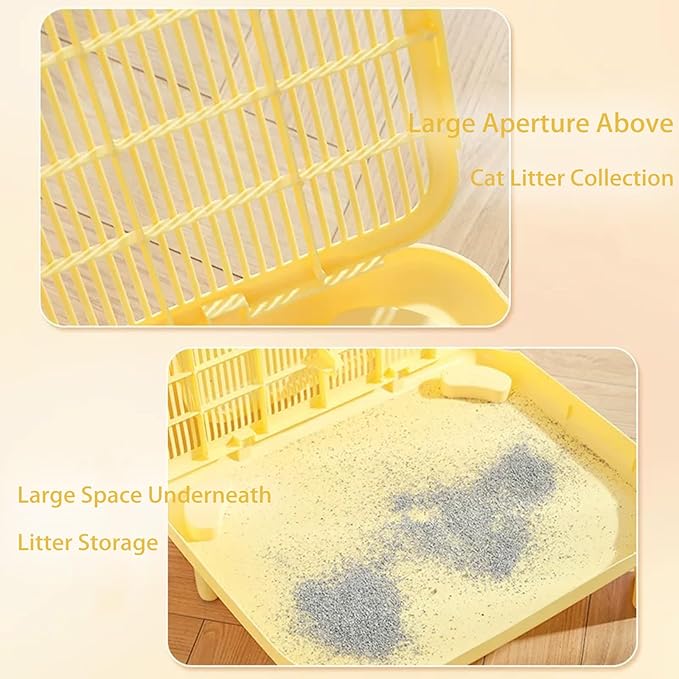 Cat Litter Mat Litter Trapping Mat,19.69"X15.95"X5.90"Litter Box Mat,Waterproof Cat Mats for Litter Large,Easy Clean,Non-Slip Litter Mat for Cat,Urine-Proof Kitty Litter Catcher Mat,Washable (White)