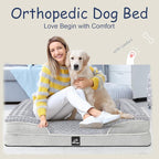 Orthopedic Dog Bed for Large Medium Sized, Washable Memory Foam Large Dog Bed, Medium Pet Sofa with Removable Cover, Washable Waterproof Pet Couch Beds(Grey, M)