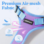 rabbitgoo Cat Harness and Leash Set, Escape Proof Soft Adjustable Vest Harnesses for Outdoor Walking, Easy Control Breathable Kitten Jacket with Reflective Strips, Purple & Blue, S