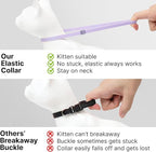 Safety Cat Collar - U.S. IDA Gold Award Design, Stretchy Elastic Quick Release Non Breakaway Cat Collar Light Weight for Kitten All Small Medium Large Cats (Olive, M (7.8-15.7 inch))