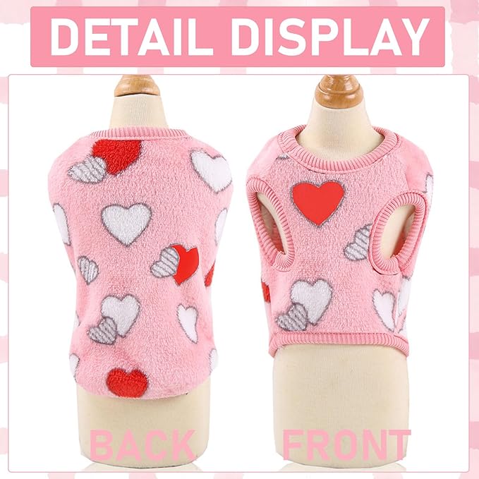 2-Piece Teacup Dog Clothes - Extra Small Chihuahua Sweater, Cat Clothing, Warm Winter Clothes (Small, Frog, Love)