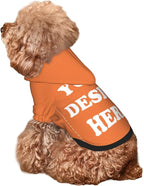 Dog Clothes, Custom Dog Hooded Sweatshirt, Personalized Pet Costume Robe Shirt with Text/Image/Club Name/Pet Shop Logo for Small Medium Large Dogs and Cats, Orange, S