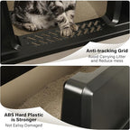 XXXL Stainless Steel Litter Box with Lid, Jumbo 28"x20"x14" Metal Litter Box with High Sides, Cat Litterbox Extra Large for Big Kitty, Multiple Cats, Never Absorbs Odors, Non-Stick