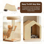 Cat Scratching Mat, 118" x 15.9" Trimmable Self-Adhesive Cat Scratch with 10 Screws 10pcs Adhesive Tape, Furniture Protector, DIY Cats Scratch Mat for Indoor, Wall, Doors, Couch and Cat Tree Shelves