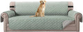 H.VERSAILTEX Sofa Protector for Dog Sofa Slipcover Quilted Furniture Protector with Non Slip Elastic Strap Water Resistant Sofa Cover Couch Cover Seat Width: 78"(Oversized Sofa, Desert Sage/Beige)