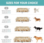 Cute Dog Bed for Extra Large Dogs, Faux Rabbit Fur Orthopedic Dog Bed with Sides, Removable Washable Cover & Waterproof Lining, Comfortable Pet Couch, Tie-Dye Brown (48" L x 35" W x 7.5" Th)