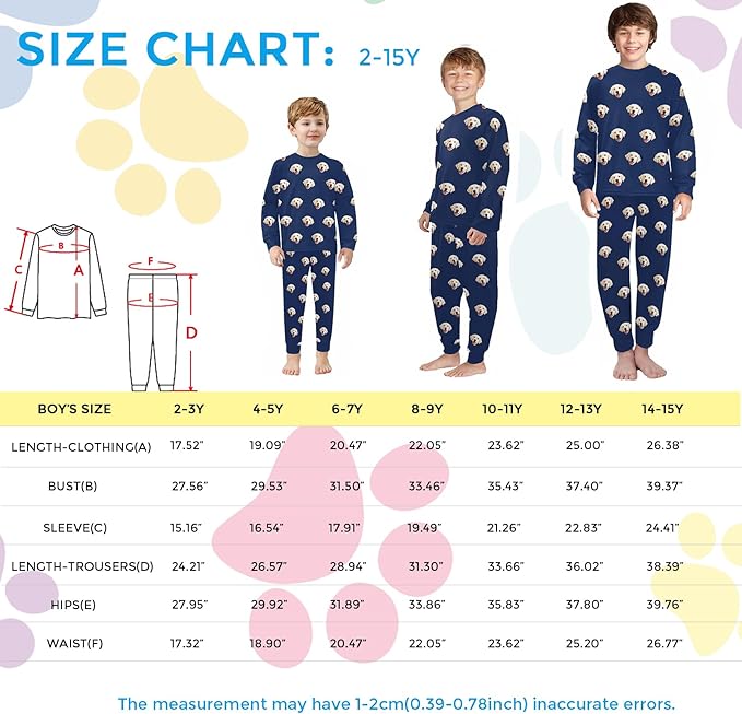 MyPupSocks Customizable Pet Lover Pajama Sets | Personalized Face Printed Sleepwear for Daughter & Son