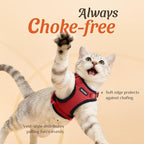 Dooradar Cat Harness and Leash Set, Escape Proof Safe Adjustable Kitten Vest Harnesses for Walking, Easy Control Soft Breathable Mesh Jacket with Reflective Strips for Cats, Red, S