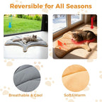KOOLTAIL Self Warming Cat Bed Mat for Indoor Cats Dogs, Reversible Cozy Pet Heated Pad Blanket with Thermal Foil, Thicken Cat Window Perch, Puppy Kitten House for Crate Desk Floor Outdoor, Gingko Leaf