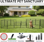 Portable Dog Crates & Playpen, 32'' Metal Pet Pen for Small/Medium Dogs, Indoor/Outdoor, Easy-Carry Straps, Rustproof, One Door