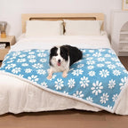 Waterproof Blanket for Dog Puppy Cat, Cute 3D Textured Flower Dog Blanket for Bed Couch Sofa, Soft Liquid Pee Proof Furniture Protector, 30"x40", Blue