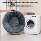 Nisrada Dog Bed for Small Medium Large Dogs, 20 inch Calming , Washable-Round Cozy Soft Pet Bed for Puppy and Kitten with Slip-Resistant Bottom