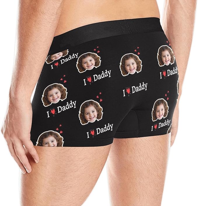 M YESCUSTOM Custom Boxers Briefs for Men Personalized Boxers with Face Mens Funny Underwear with Photo XS-5XL