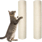 10" Cat Scratching Replacement Posts Sisal Spare Scratcher Refill Post for Cats Cube Tower Kittens Scratch Pole Perch Interactive Toys Furniture Accessories Tree 2 Pack Include M8 Screws White