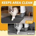 Pieviev Cat Litter Mat Double Layer Waterproof Urine Proof Trapping Mat 1 Pack (Black, 24x15 Inch (Pack of 1))