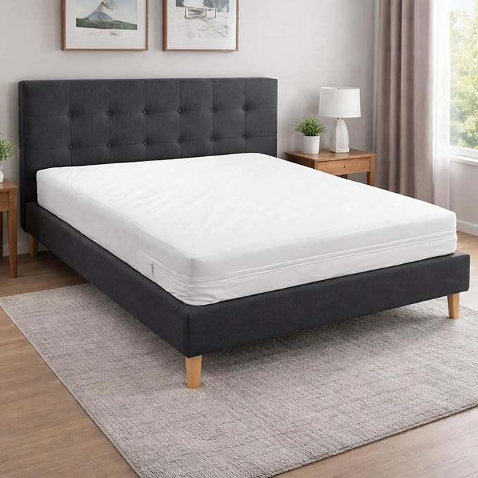 DMI Waterproof Mattress Protector, Mattress Pad, Waterproof Mattress Cover, Bed Pad and Bed Cover, Encased Zippered Fit, Queen (Pack of 1), White