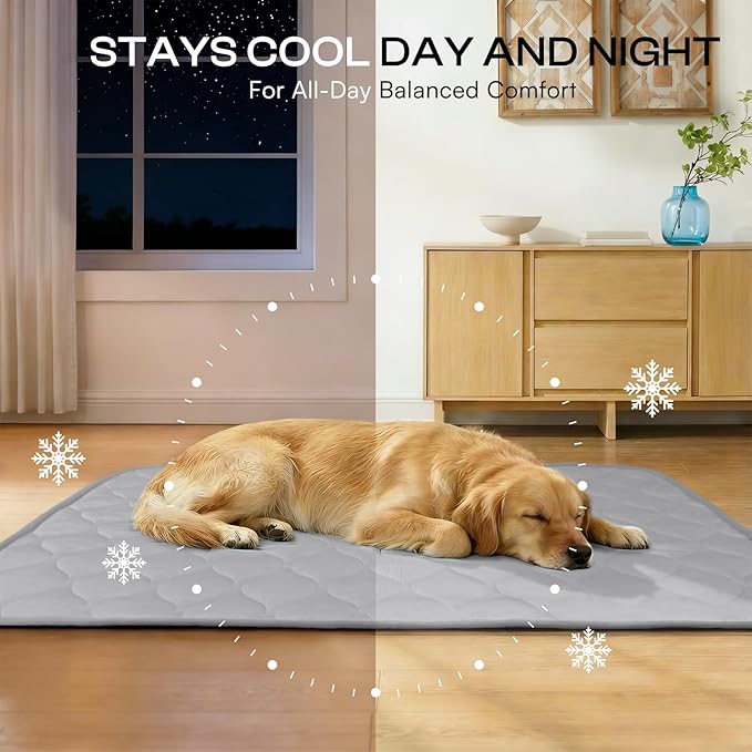 Luciphia Waterproof Cooling Blanket for Dogs Couch Cover Q-MAX>0.5, Leakproof Pet Mat Non-Slip for Cat Puppy Crate Bed Protector Outdoor Throw (Cloud Grey, 60x80 inches)