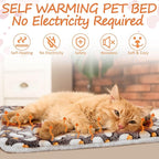 VitalCozy 2 Pack Self Warming Cat Mat Self Heating Pad Bed Reversible Machine Washable Reflects Body Heat Warm Thermal Pet Pad Crate Blanket for Feral and Indoor Cat (Grey,21" X 14",Heart)