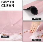 Dog Food Mat - Absorbent Cat Mat for Food and Water, No Stains Pet Feeding Bowl Mat, Easy to Clean Pet Placemats, Quick Dry Dog Water Dispenser Mat for Messy Drinkers | Pink 24"x36"